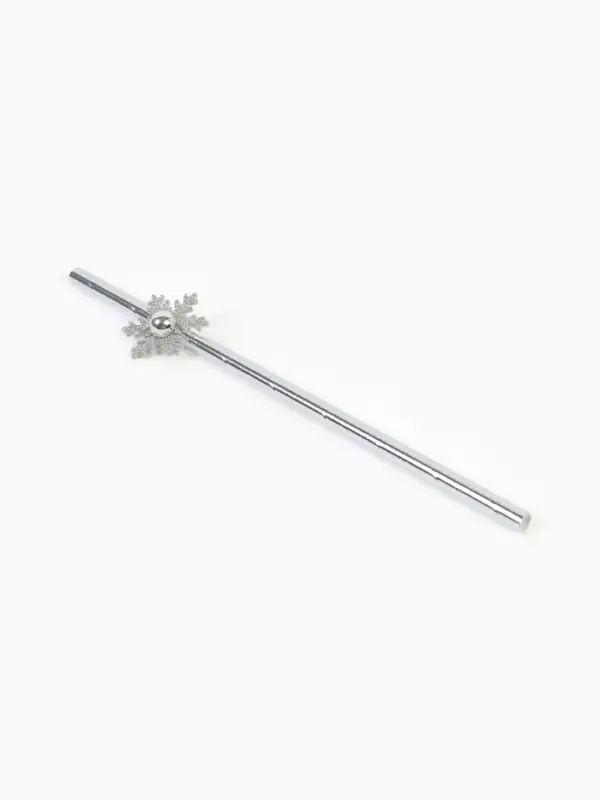 Трубочки для коктейля "Снежинки", серебро  набор 6 штук