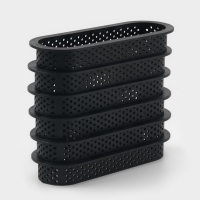 Формы для выпечки перфорированные Доляна &laquo;Овал&raquo;, набор 6 шт, пластик, 14,6&times;5,4&times;2 см, чёрные