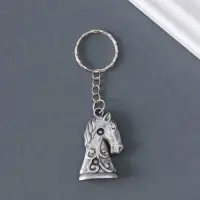 Брелок металл "Конь" узоры и стразы МИКС 3,5х2,5х0,8 см