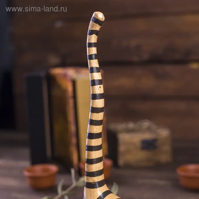 Сувенир дерево "Кошка полосатая под кольца" 12х4х25 см