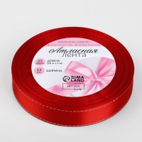 Лента атласная &laquo;Серебряные нити&raquo;, 15 мм &times; 23 &plusmn; 1 м, цвет красный №026