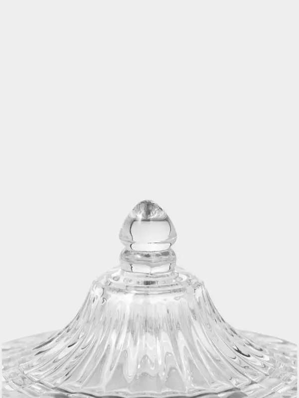 Конфетница с крышкой "Ребристая" 9х9х10 см, прозрачная