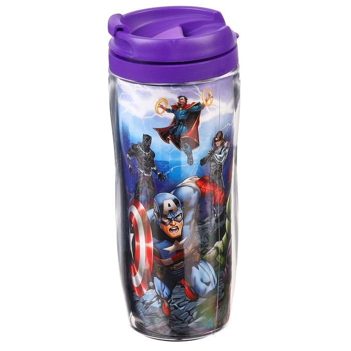 Термостакан детский со вставкой, 350 мл &laquo;Супер-герои&raquo;, Мстители