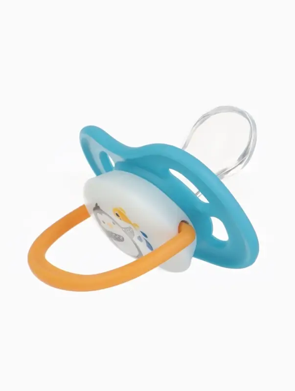 Соска - пустышка ортодонтическая &laquo;Пингвин&raquo;, +6 мес., цвет голубой