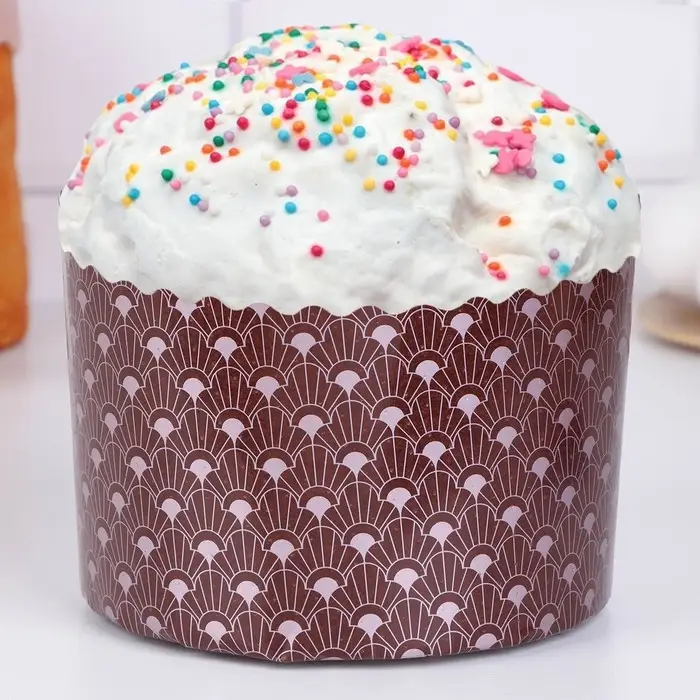 Форма для кулича бумажная Деко-про &laquo;Арт&raquo;, 13.4&times;10 см, коричневая