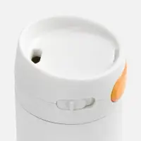 Термостакан X1 с цветной кнопкой, белый с оранжевым