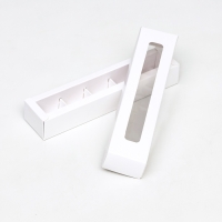 Коробка складная под 5 конфет, белая, 5 х 22 х 3,5 см, набор 5 шт.