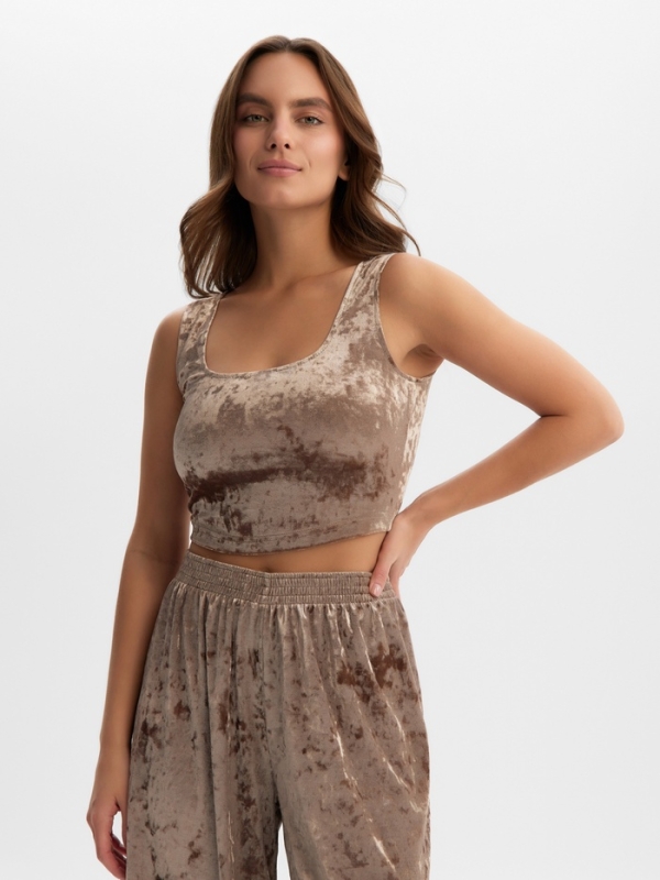 Топ женский KAFTAN Velvet 44-46, кофейный