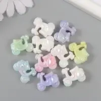 Бусина для творчества пластик "Мопед" перламутр пастель МИКС 2,5х1,1х2 см