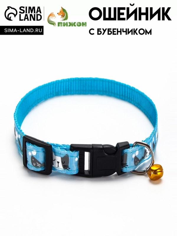 Ошейник Ошейник "Котята", 40 х 1,5 см, голубой