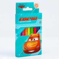 Набор свечей в торт 6 штук, с цветным пламенем, Тачки