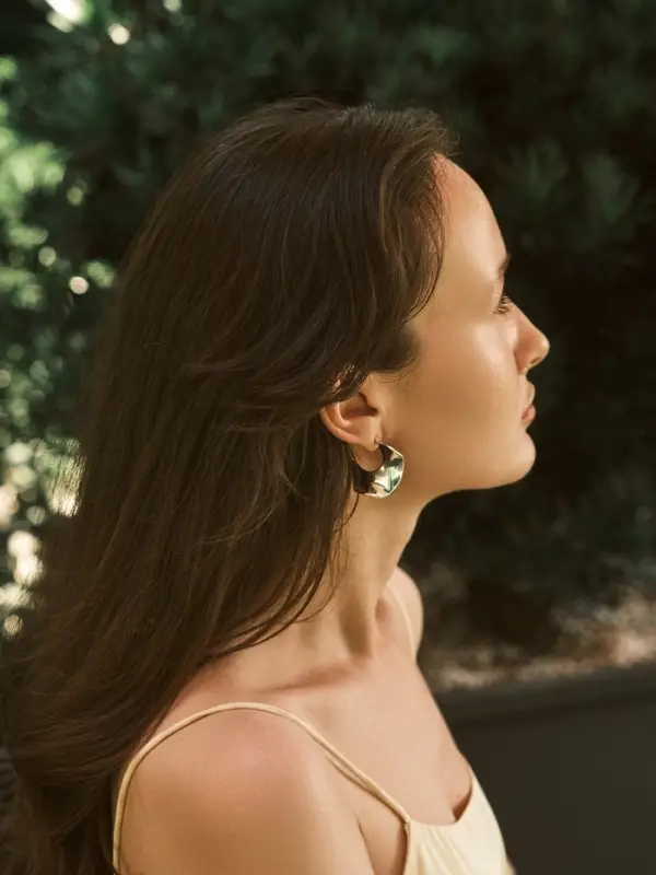 Серьги пластик &laquo;Волны&raquo; кольца, цвет золото