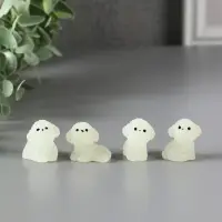 Сувенир полистоун флюоресцентный "Терьерчики" набор 4 шт 2х2,7х3 см