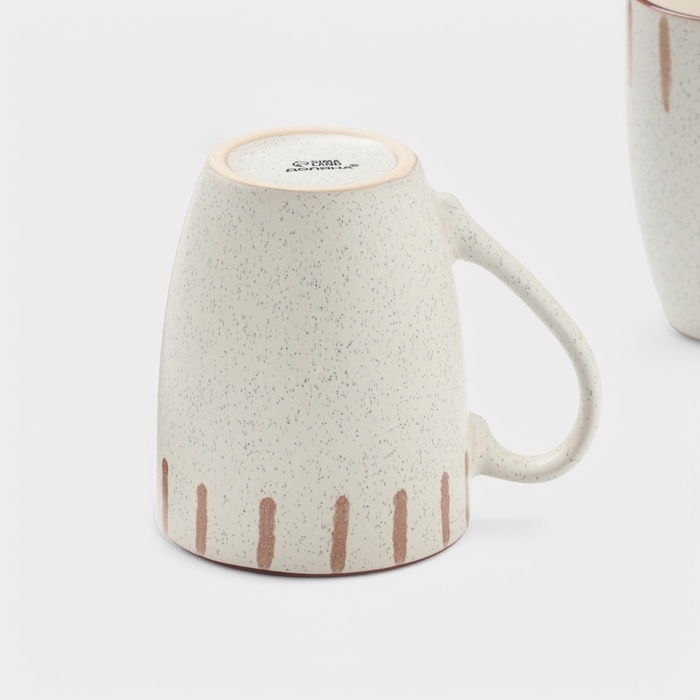 Набор кружек 2 шт  Доляна "Скандинавия" 360 мл, 12х9х10 см, цвет бежевый