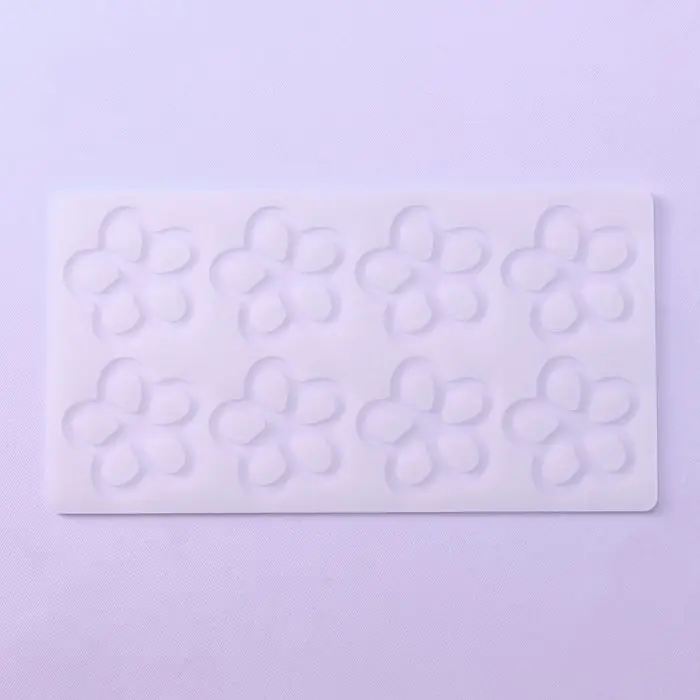 Форма для шоколада &laquo;Цветочки&raquo;, силикон, 8 ячеек, 21&times;11&times;0.3 см, прозрачная