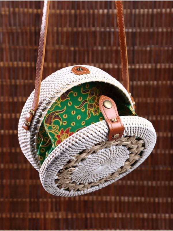Сумка плетеная ротанг Сумка плетеная ротанг "Мандала" бежевый, 20х6х70 см