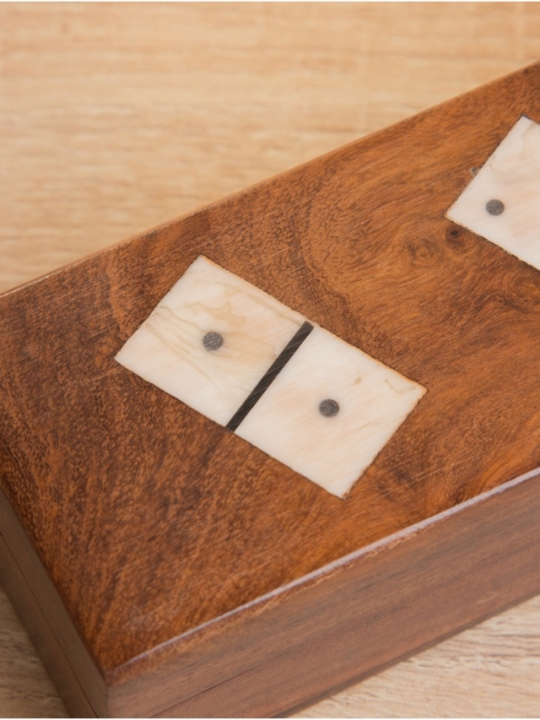 Настольная игра "Домино" 17.5х5,5х4,5 см, дерево шишам, кость