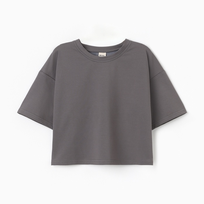 Футболка укороченная женская MINAKU OVERSIZE FIT: цвет графит, р-р 44