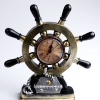 Часы настольные интерьерные, &laquo;Штурвал&raquo;, на батарейках, 16&times;6.5&times;27 см, d-8 см
