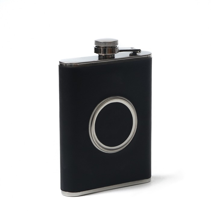 Фляжка 240 мл со складным стаканом 50 мл внутри, чёрная