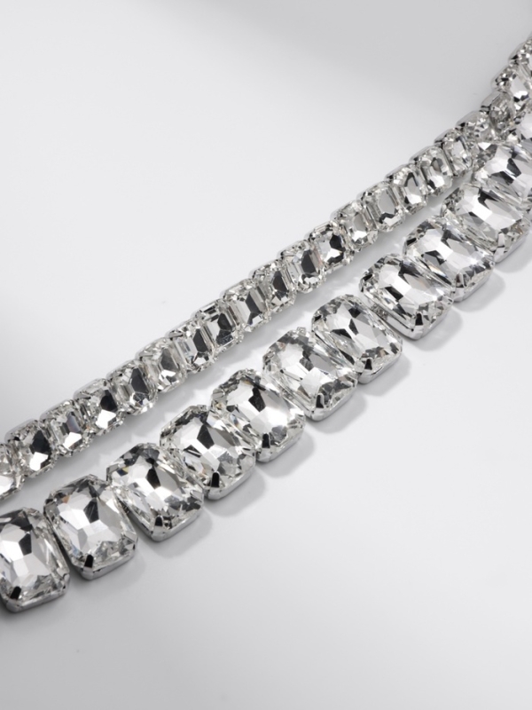 Чокер-колье &laquo;Сияние&raquo; дуэт, цвет белый в серебре, 36 см