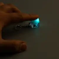 Брелок - антистресс для ключей на карабине &laquo;Кнопка кейкап&raquo;, световой, белый, 2&times;2&times;2.6 см