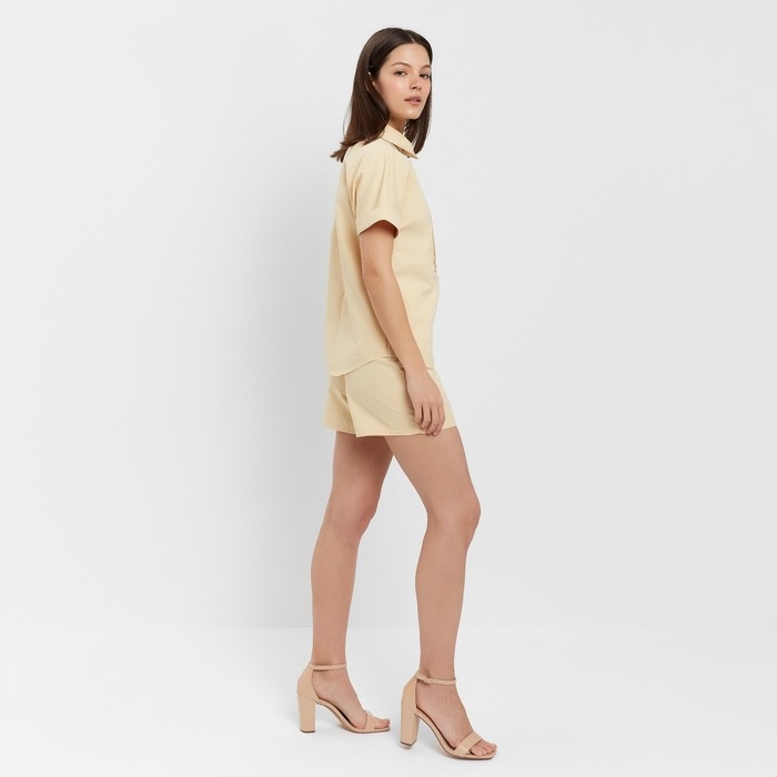 Костюм женский (рубашка, шорты) MINAKU: Enjoy цвет бежевый, размер 48 Костюм женский (рубашка, шорты) MINAKU: Enjoy цвет бежевый, размер 48