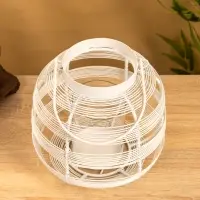 Подсвечник фонарь со стеклянной колбой, 19&times;19&times;18 см, d=9 см, металл, белый