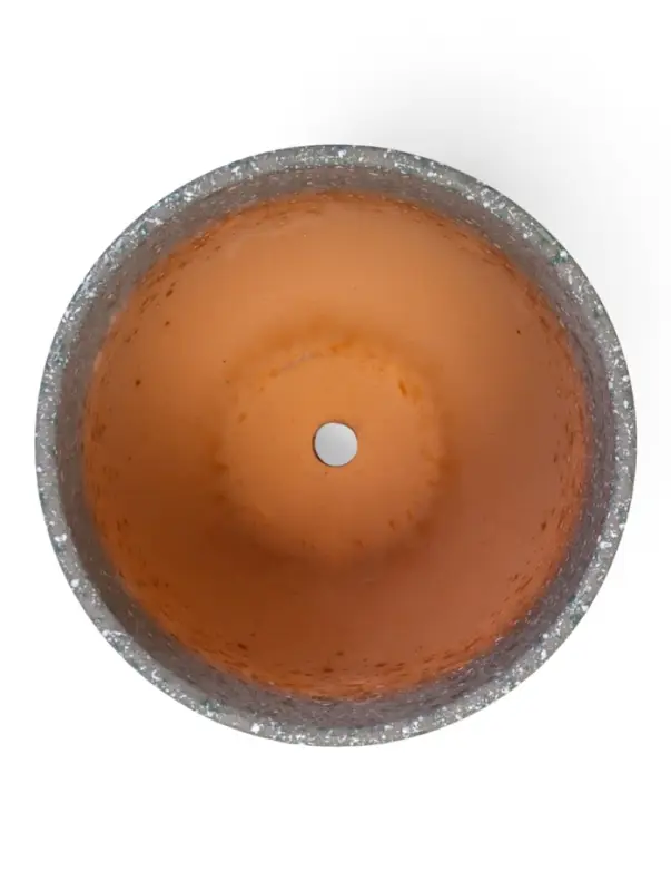 Горшок цветочный  с поддоном 1,6 л, серый керамика "Пряности" (М)