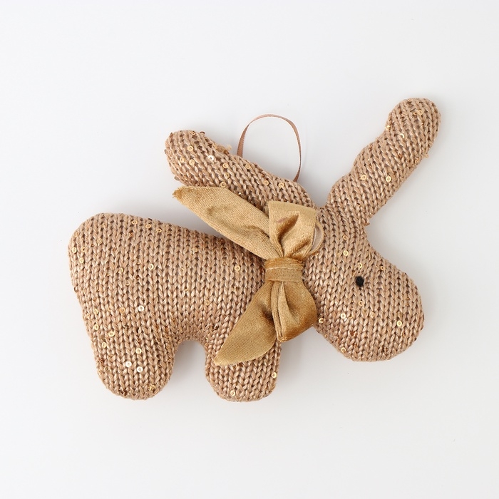 Мягкая игрушка "Олень" с золотым бантиком, 15 см, цвет МИКС