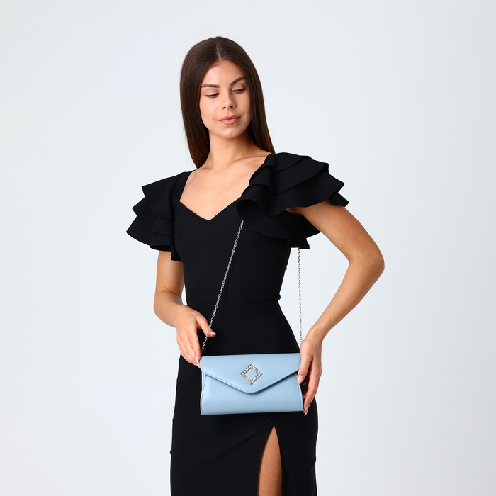Сумка-клатч на магните, цвет голубой