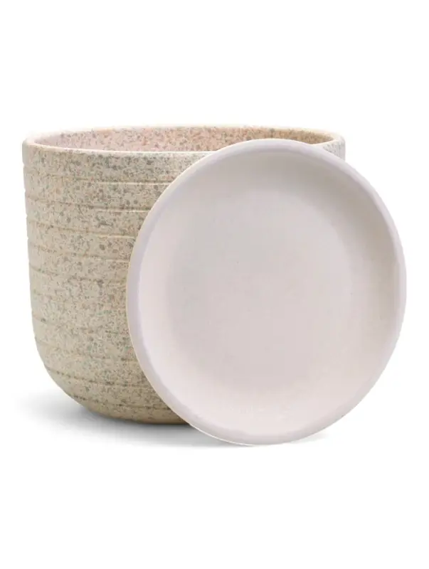 Горшок цветочный  с поддоном 2,9 л, белый керамика "Пряности" (М)