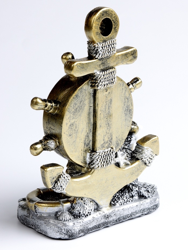 Часы настольные интерьерные, &laquo;Штурвал&raquo; на батарейках,  13.5&times;7.5&times;20.5 см, d-8 см