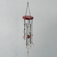 Музыка ветра металл "Кольца с сердечками" 5 трубок 68 см