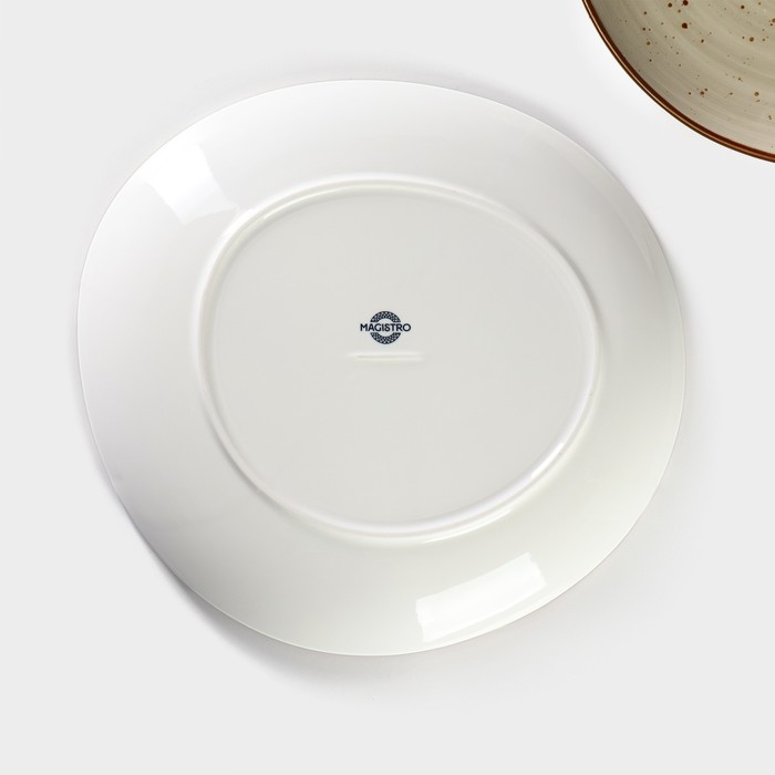 Набор тарелок фарфоровых обеденных Magistro Mediterana, 2 предмета: 31,5&times;29,7 см, цвет бежевый