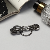 Заколка-автомат для волос &laquo;Либерти&raquo; круги, 7.5 см, серебро