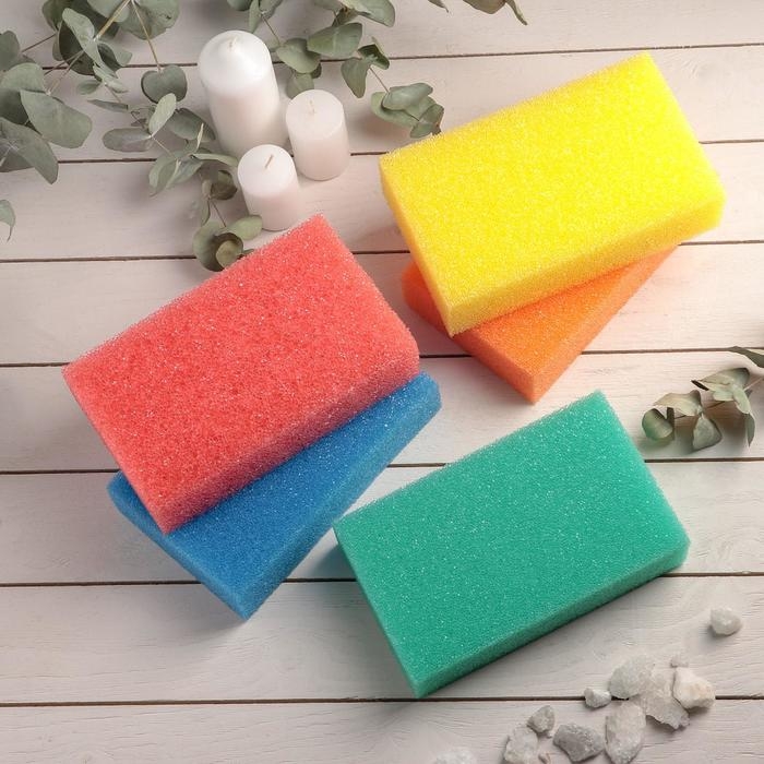 Губка для тела &laquo;Секрет красоты&raquo;, жёсткая, антицеллюлитная, цвет МИКС