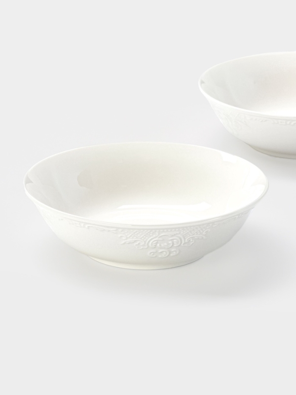 Тарелки глубокие WY Venecia, 580 мл, 17&times;5 см, набор 2 шт., фарфор, белые