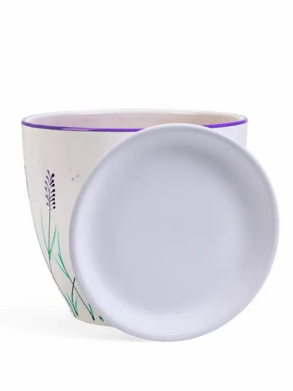 Набор горшков цветочный поддоном 4 шт 0,4 / 1 / 2,5 / 5 л керамика, Лаванда