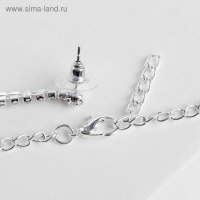 Набор 2 предмета: серьги, колье &laquo;Листопад&raquo; ромб, цвет красно-белый в серебре, 45 см