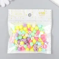 Бусины для творчества пластик "Яблочки цветные с листочками" МИКС набор 20 гр 0,7х0,8х0,9 см   96149