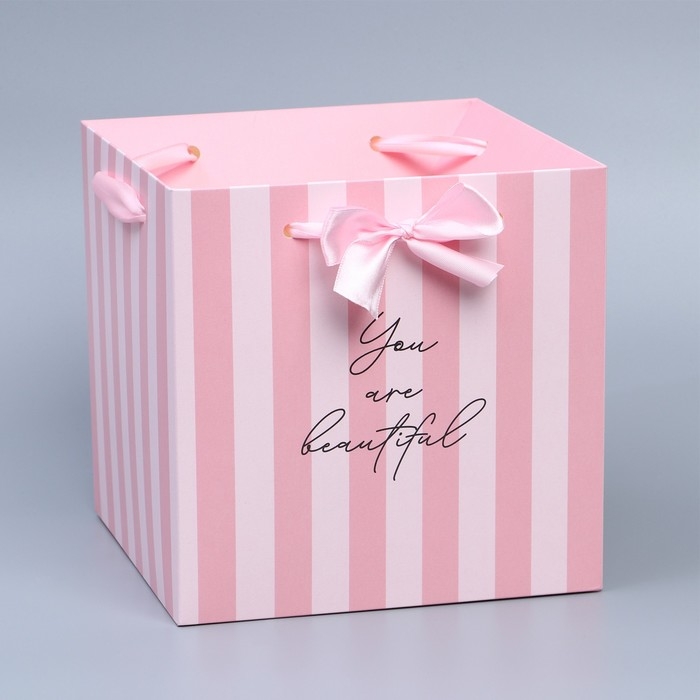 Коробка с лентами &laquo;Ты прекрасна&raquo;, 19 &times; 19 &times; 19 см