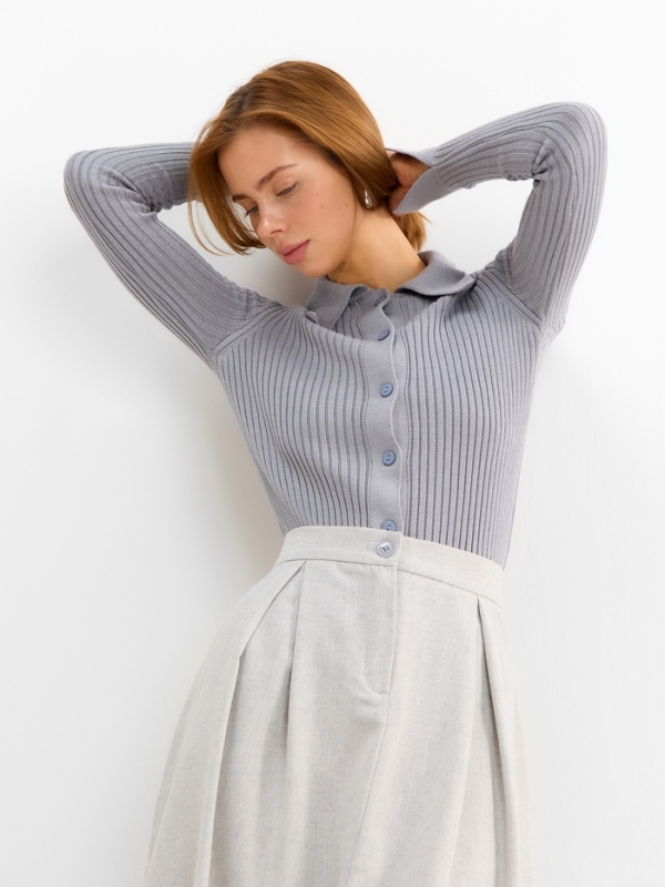 Юбка женская макси  MINAKU: Modern classic цвет серый, р-р 44