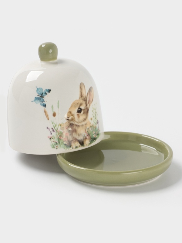 Лимонница Доляна &laquo;Зайка&raquo;, керамика, 9&times;9 см, белая