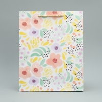 Пакет подарочный, упаковка, &laquo;Цветы&raquo; 32 х 26 х 12 см