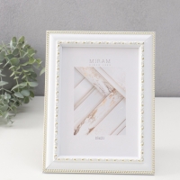 Фоторамка пластик "МИРАМ" 15х21 см, белый с золотом