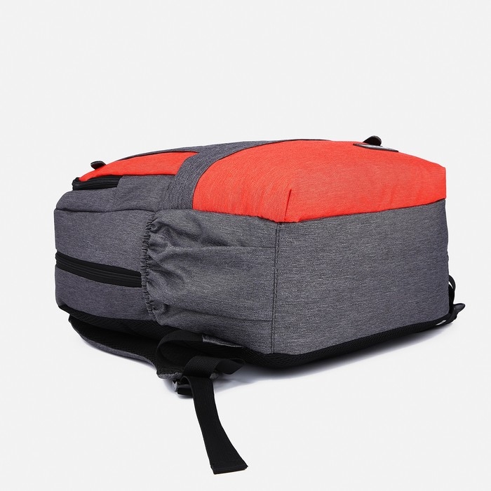 Набор рюкзак школьный из текстиля на молнии, FULLDORN, 5 карманов, цвет серый/оранжевый Набор рюкзак школьный из текстиля на молнии, FULLDORN, 5 карманов, цвет серый/оранжевый