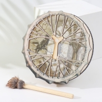 Шаманский бубен "Старик и вороны" с колотушкой 5х25х25 см Шаманский бубен "Старик и вороны" с колотушкой 5х25х25 см