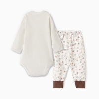 Комплект для новорожденного (боди/штанишки) "Звездочки", цвет бежевый, рост 74 см