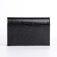 Обложка для паспорта, тиснение, крокодил, цвет чёрный